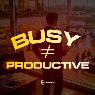 Busy doesn’t mean winning.
Phones ringing ≠ deals closing.
Leads sitting ≠ money coming in.

Productivity is follow-up.
Structure beats chaos.
Every time.